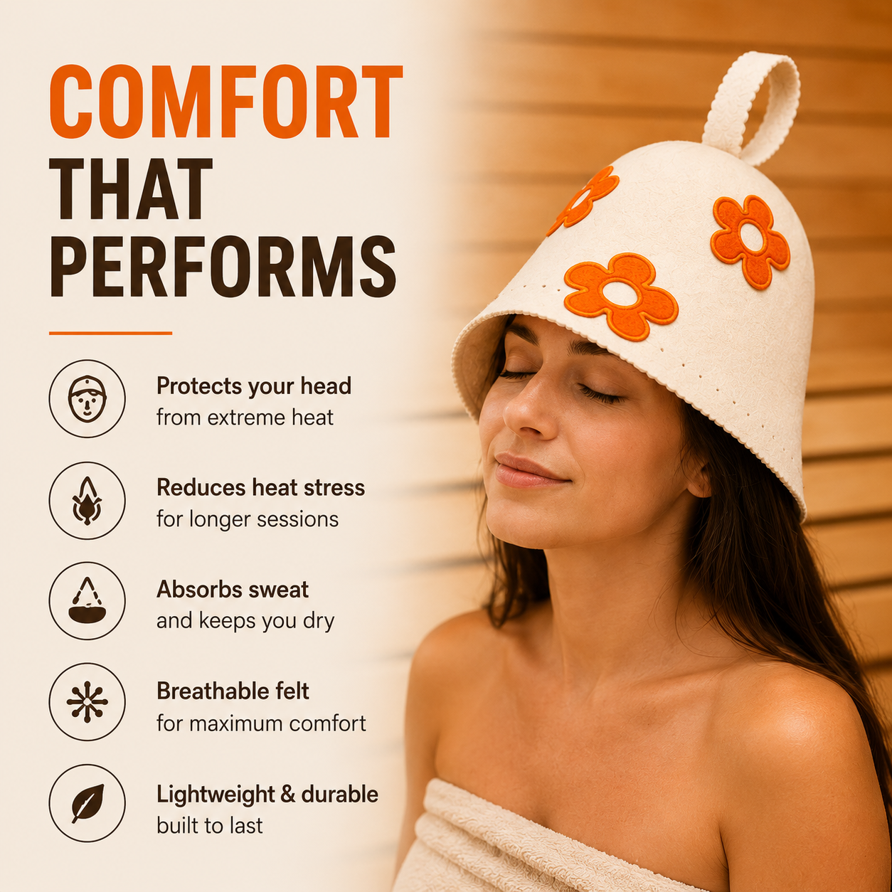 Hot Head Sauna Co. Premium Floral Sauna Hat