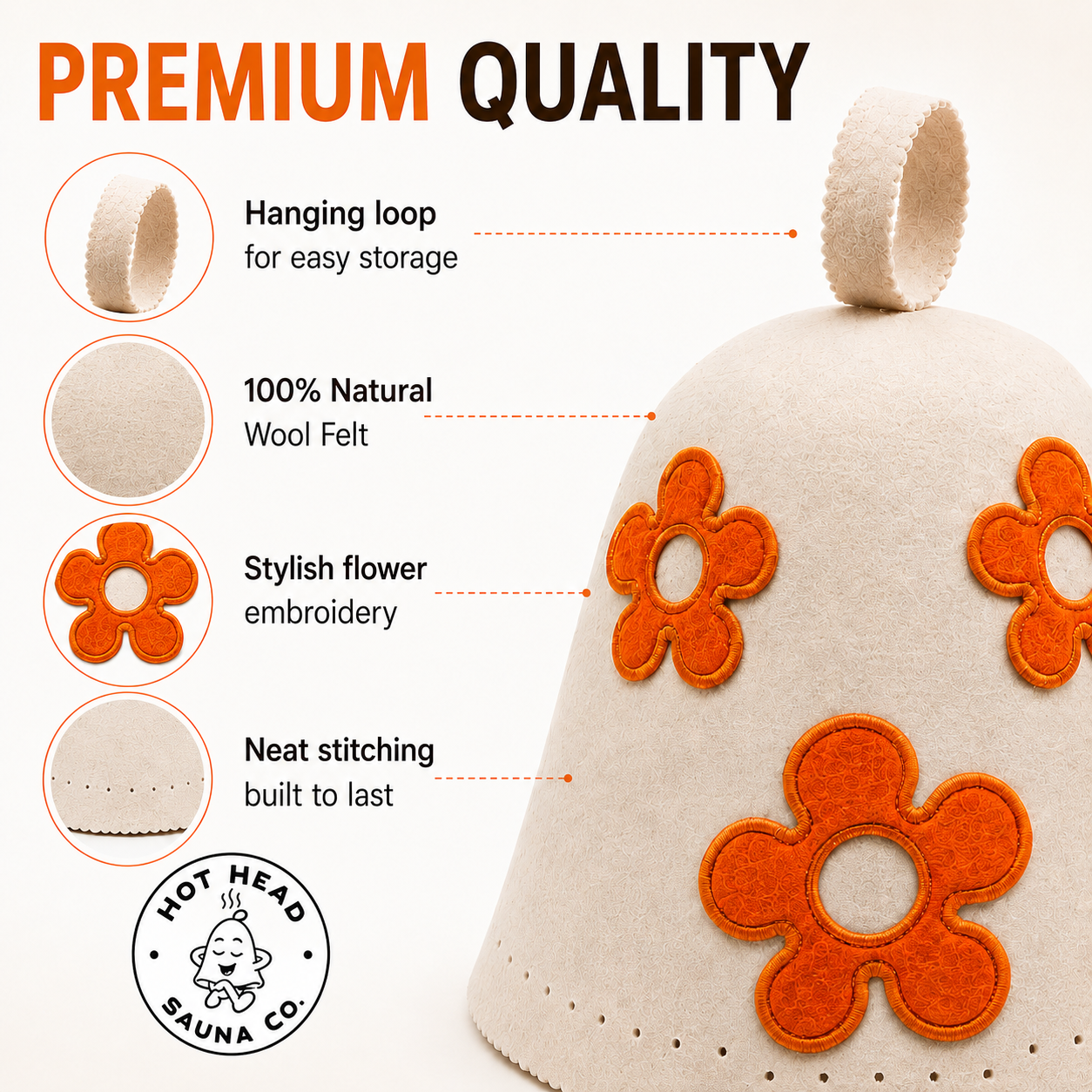Hot Head Sauna Co. Premium Floral Sauna Hat