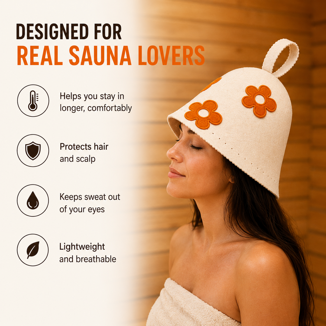 Hot Head Sauna Co. Premium Floral Sauna Hat